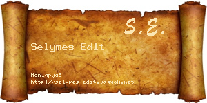 Selymes Edit névjegykártya