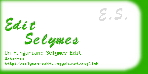 edit selymes business card